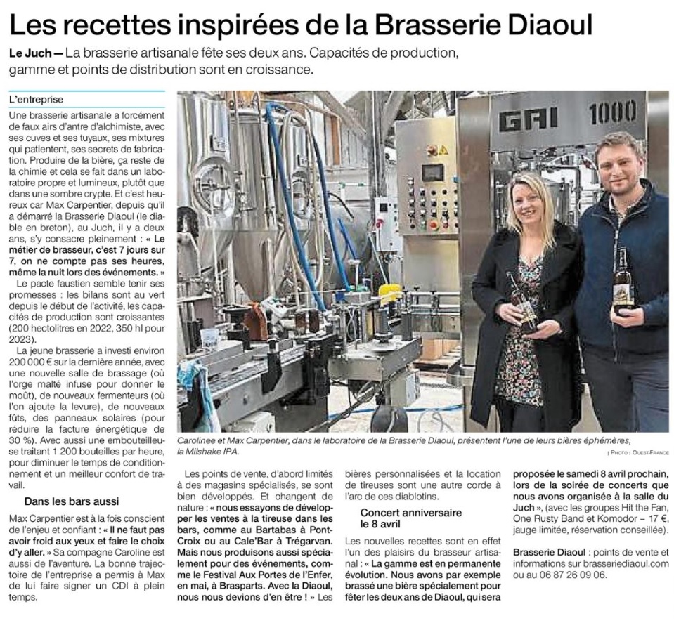 brasserie diaoul article ouest france Loïc Bertho